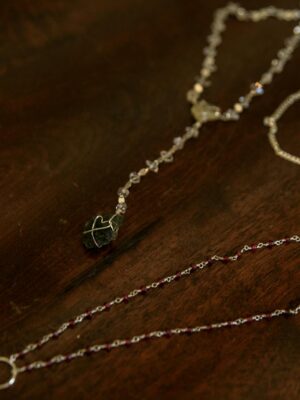 Close up on Necklaces on Table
